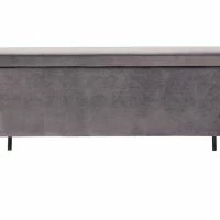Banc Coffre En Tissu Velours Gris Foncé L120 Cm ADONIS