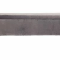 Banc Coffre En Tissu Velours Gris Foncé L120 Cm ATON