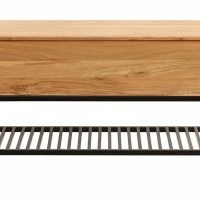 Banc D'entrée Industriel Avec Coffre De Rangement Bois Massif Et Métal Noir L100 Cm SORG