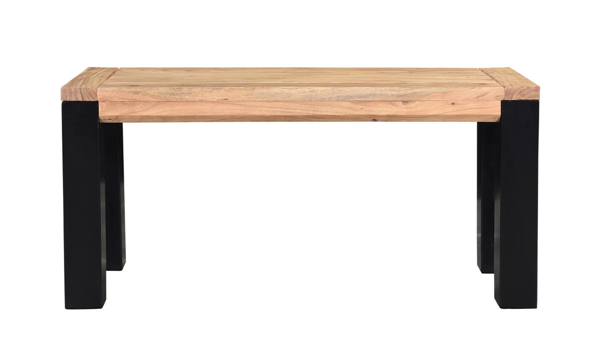 Banc Industriel En Bois Massif Et Métal Noir L95 Cm TRAP 3 Banc Industriel En Bois Massif Et Métal Noir L95 Cm TRAP