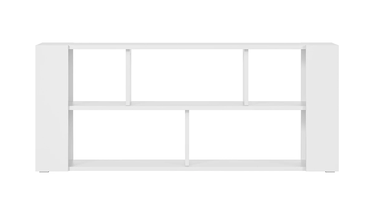 Bibliothèque Basse Design Blanche L168 Cm MUSSO 3 Bibliothèque Basse Design Blanche L168 Cm MUSSO