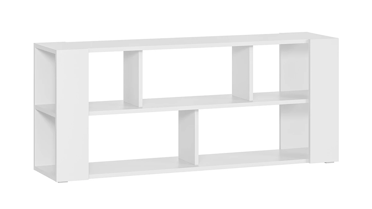 Bibliothèque Basse Design Blanche L168 Cm MUSSO 4 Bibliothèque Basse Design Blanche L168 Cm MUSSO – Image 2