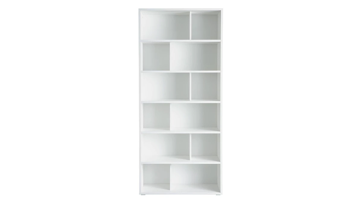 Bibliothèque Design Bois Blanc L92 Cm EPURE 3 Bibliothèque Design Bois Blanc L92 Cm EPURE