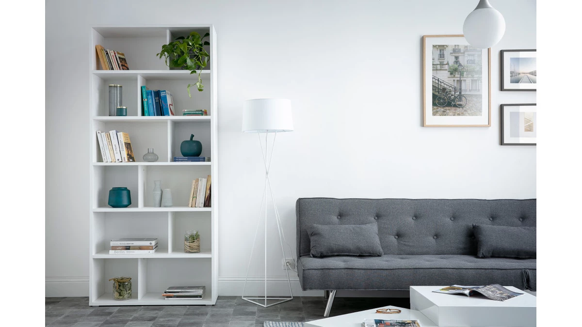 Bibliothèque Design Bois Blanc L92 Cm EPURE 6 Bibliothèque Design Bois Blanc L92 Cm EPURE – Image 4