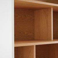 Bibliothèque Design En Bois Clair Chêne Et Blanc L90 Cm ABEL -Boutique Miliboo bibliotheque design en bois clair chene et blanc l90 cm abel 53928 63eba139a08eb 1200 675