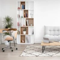 Bibliothèque Modulable Blanche Et Finition Bois Chêne L85 Cm JAZZ -Boutique Miliboo bibliotheque modulable blanche et finition bois chene l85 cm jazz 44470 60d5cd6363ae6 1200 675