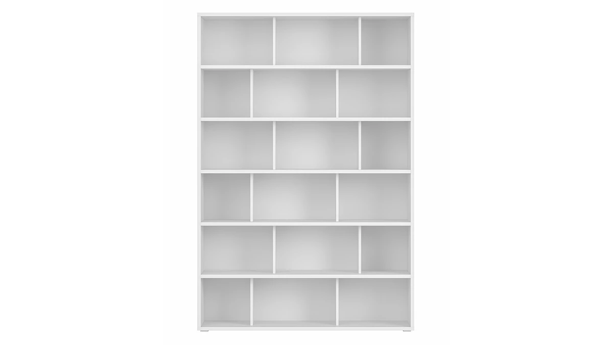 Bibliothèque Scandinave Blanc Mat L140 Cm EPURE 3 Bibliothèque Scandinave Blanc Mat L140 Cm EPURE