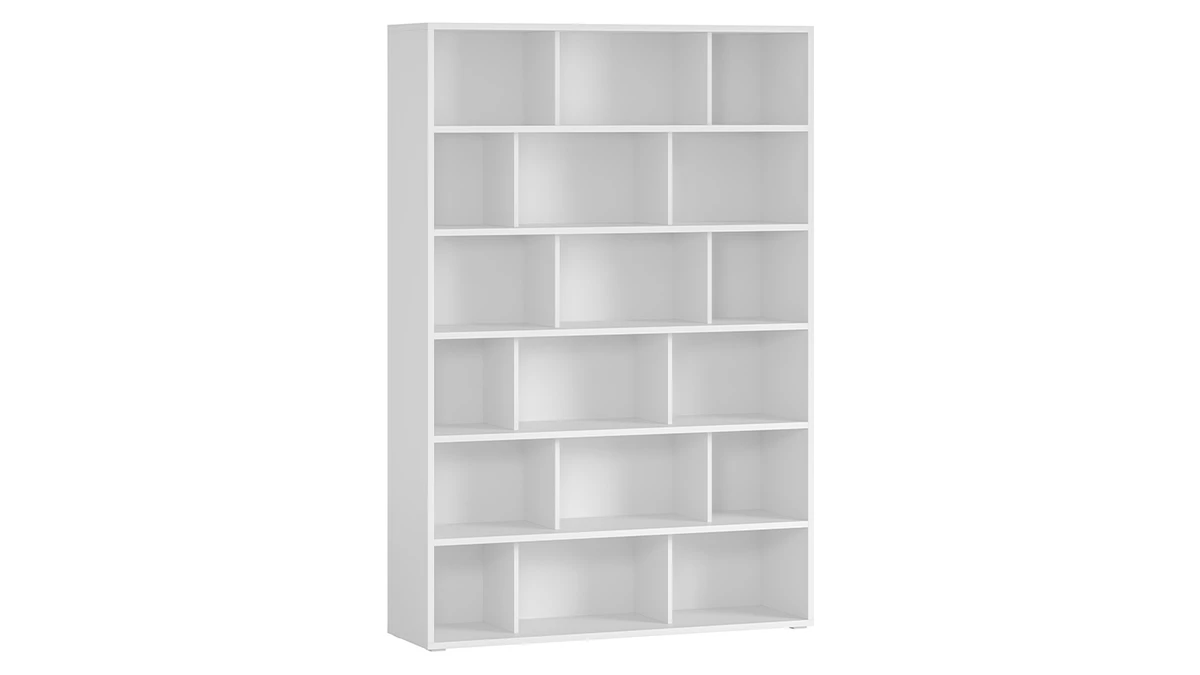 Bibliothèque Scandinave Blanc Mat L140 Cm EPURE 4 Bibliothèque Scandinave Blanc Mat L140 Cm EPURE – Image 2