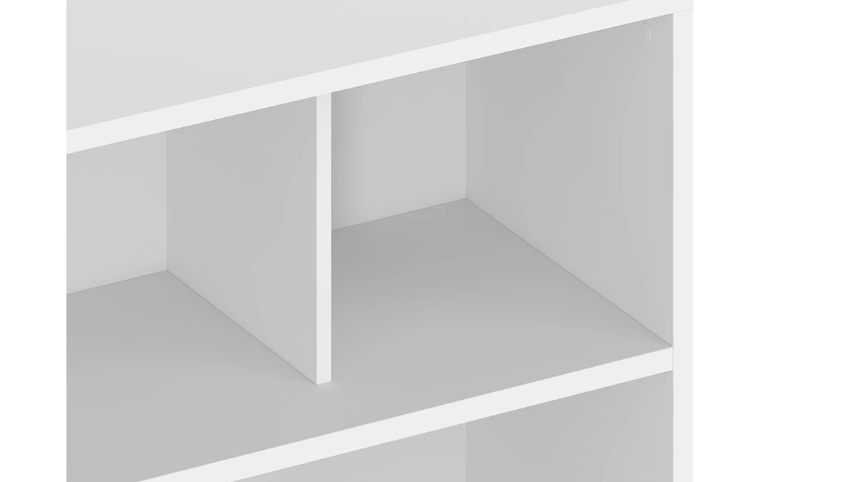 Bibliothèque Scandinave Blanc Mat L140 Cm EPURE 6 Bibliothèque Scandinave Blanc Mat L140 Cm EPURE – Image 4