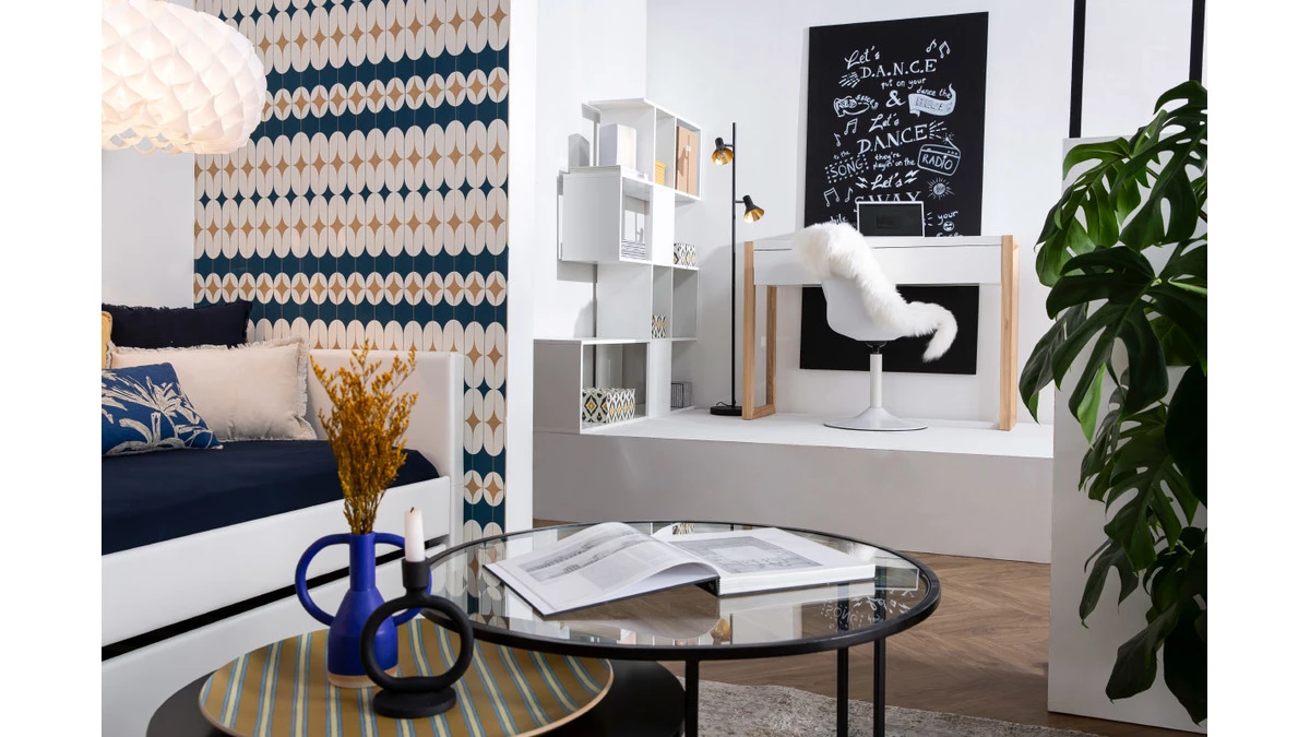 Bibliothèque Scandinave Séparateur Design Finition Chêne H147 Cm COMO 4 Bibliothèque Scandinave Séparateur Design Finition Chêne H147 Cm COMO – Image 2