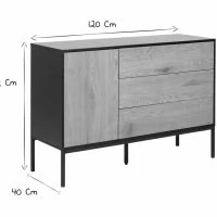 Buffet Bas Industriel Bois Et Métal Noir 1 Porte 3 Tiroirs L120 Cm TRESCA -Boutique Miliboo buffet bas industriel bois et metal noir 1 porte 3 tiroirs l120 cm tresca 48022 5e8309a29bcde 1200 675