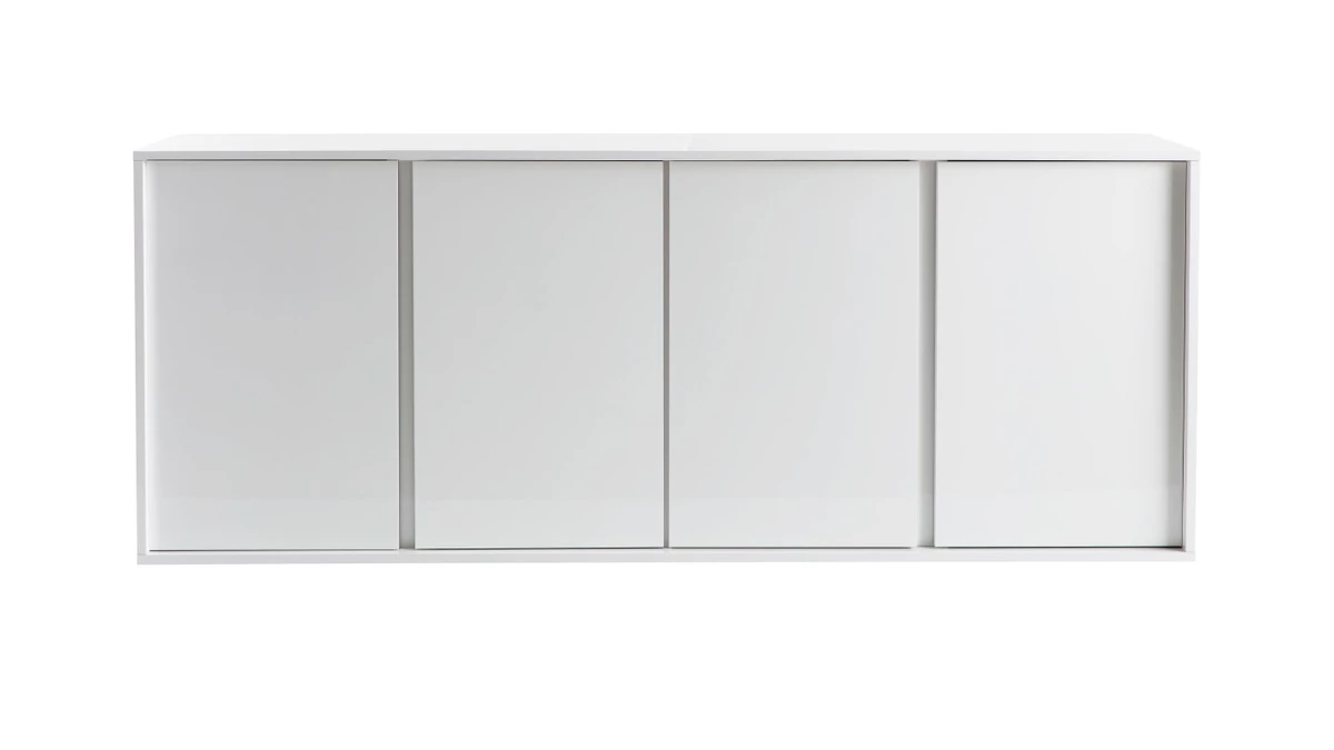Buffet Design Blanc Laqué Brillant 4 Portes L180 Cm COMO 3 Buffet Design Blanc Laqué Brillant 4 Portes L180 Cm COMO