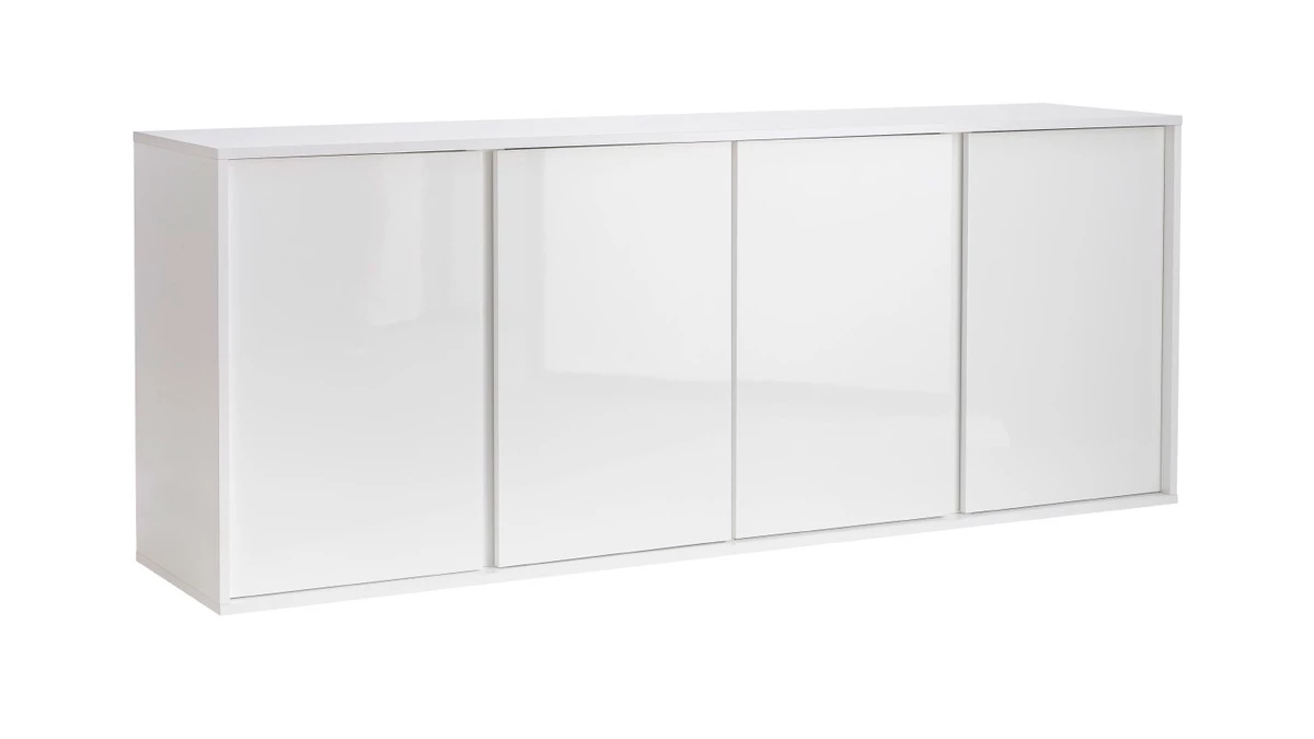 Buffet Design Blanc Laqué Brillant 4 Portes L180 Cm COMO 4 Buffet Design Blanc Laqué Brillant 4 Portes L180 Cm COMO – Image 2
