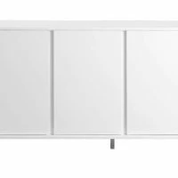 Buffet Design Blanc Laqué Et Métal Blanc 3 Portes L137 Cm MIKY