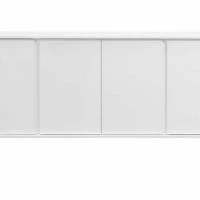 Buffet Design Blanc Laqué Et Métal Blanc 4 Portes L180 Cm MIKY