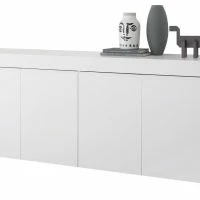 Buffet Design Blanc Mat 4 Portes L210 Cm TINO