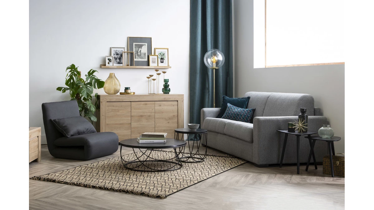 Buffet Design Bois Chêne 3 Portes L138 Cm TINO 7 Buffet Design Bois Chêne 3 Portes L138 Cm TINO – Image 5