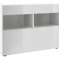 Buffet Design Finition Blanc Laqué Brillant L110 Cm POLO