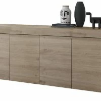 Buffet Design Finition Bois Chêne 4 Portes L210 Cm TINO
