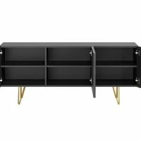 Buffet Design Noir Et Doré 3 Portes L160 Cm OZEN -Boutique Miliboo buffet design noir et dore 3 portes l160 cm ozen 51745 620fa8dd3425a 1200 675