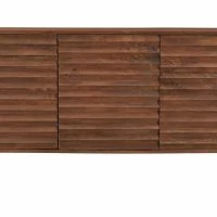 Buffet En Bois Foncé Manguier Massif Et Métal Noir 3 Portes L140 Cm ONDA