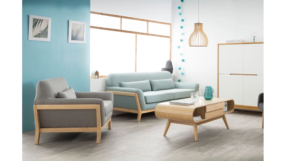 Buffet Haut Scandinave Bois Et Blanc L110 Cm HELIA 8 Buffet Haut Scandinave Bois Et Blanc L110 Cm HELIA – Image 6