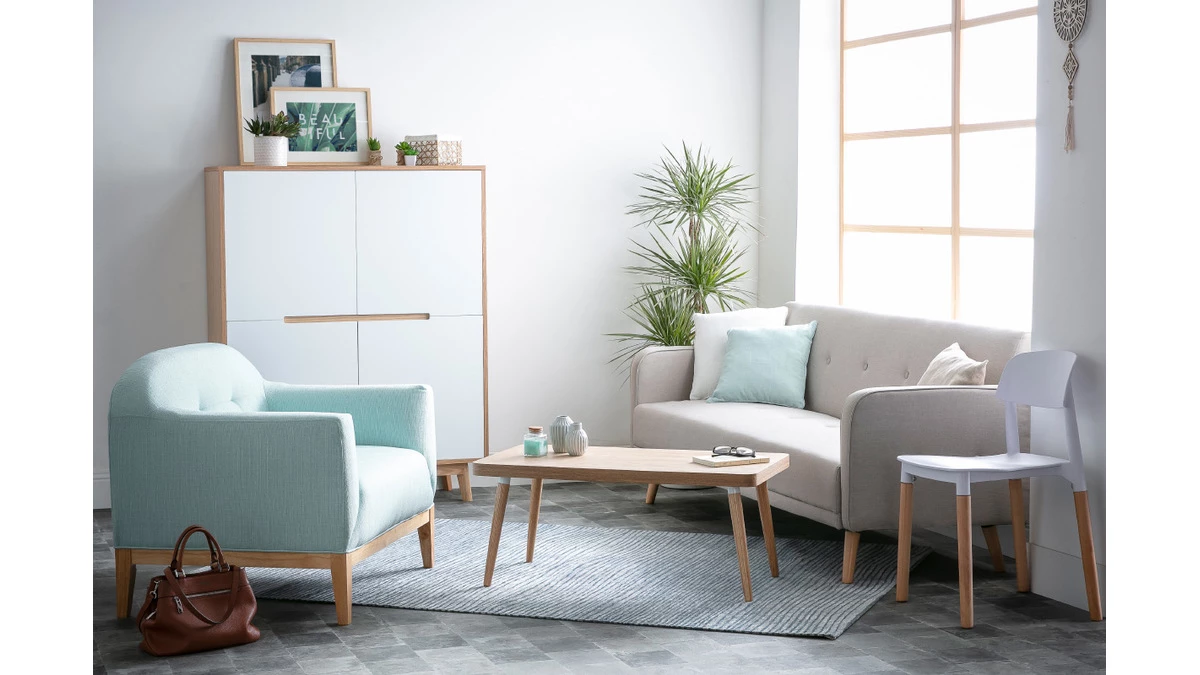 Buffet Haut Scandinave Bois Et Blanc L110 Cm HELIA 9 Buffet Haut Scandinave Bois Et Blanc L110 Cm HELIA – Image 7