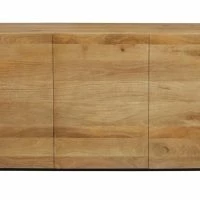 Buffet Industriel En Bois Manguier Massif Et Métal Noir 3 Portes L145 Cm YPSTER
