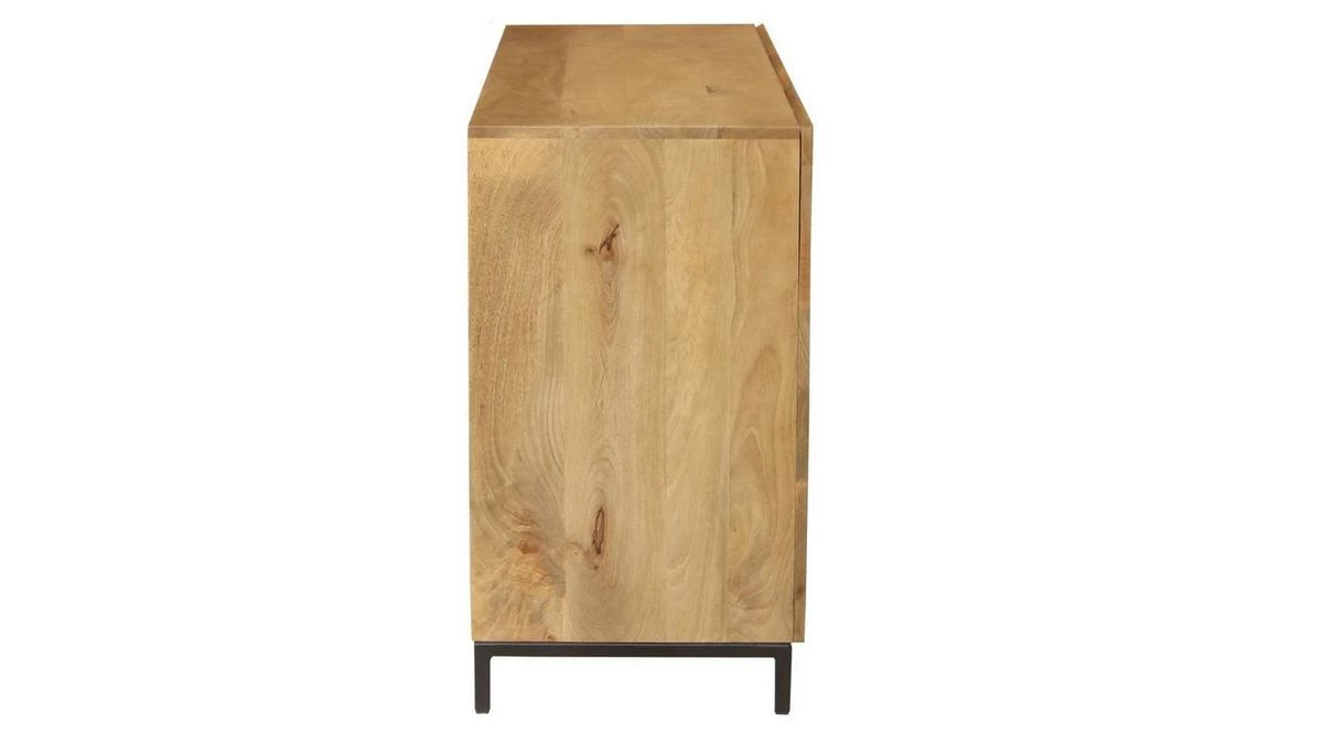 Buffet Industriel En Bois Manguier Massif Et Métal Noir 3 Portes L145 Cm YPSTER 4 Buffet Industriel En Bois Manguier Massif Et Métal Noir 3 Portes L145 Cm YPSTER – Image 2