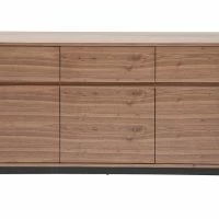 Buffet Vintage Bois Foncé Noyer 3 Portes 3 Tiroirs L160 Cm JAKO