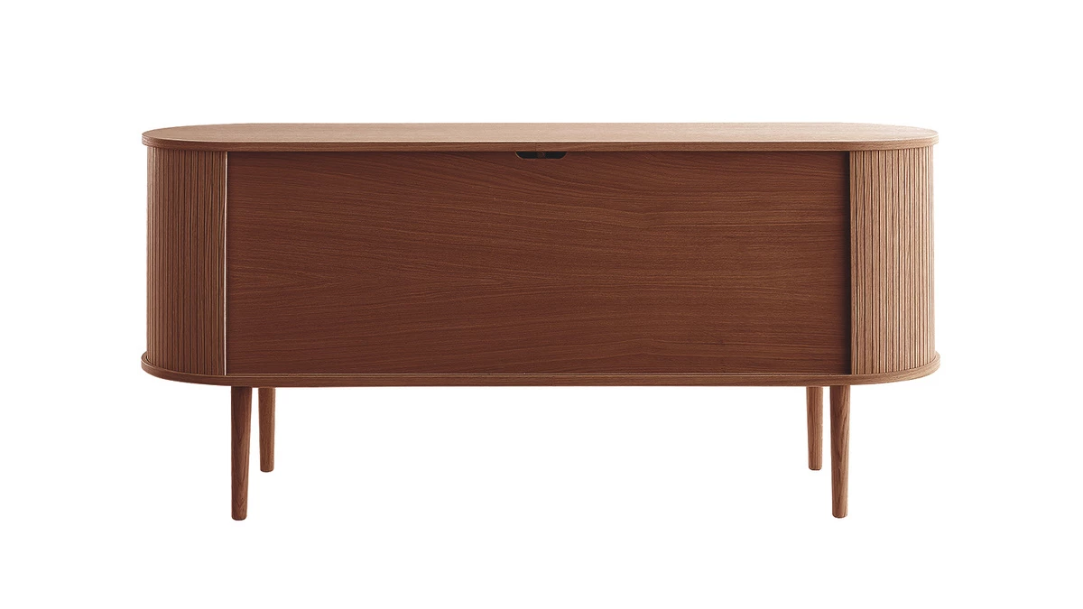 Buffet Vintage En Bois Foncé 2 Portes Coulissantes L160 Cm EPIC 7 Buffet Vintage En Bois Foncé 2 Portes Coulissantes L160 Cm EPIC – Image 5