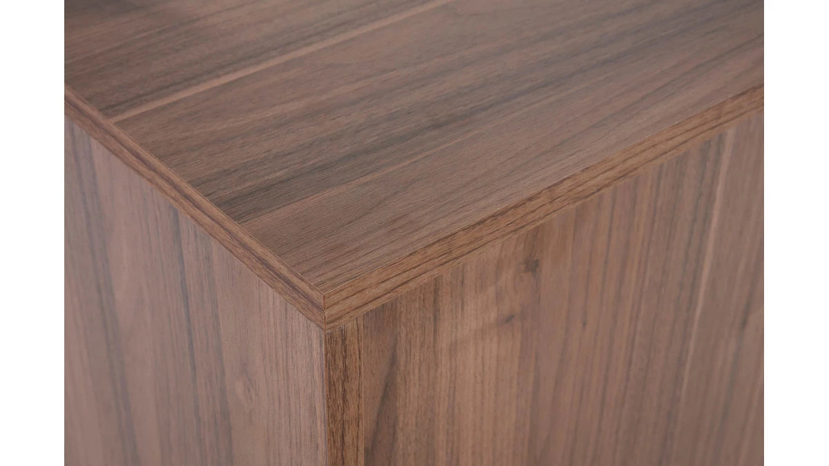 Buffet Vintage Finition Bois Foncé Noyer 4 Portes L180 Cm COMO 7 Buffet Vintage Finition Bois Foncé Noyer 4 Portes L180 Cm COMO – Image 5