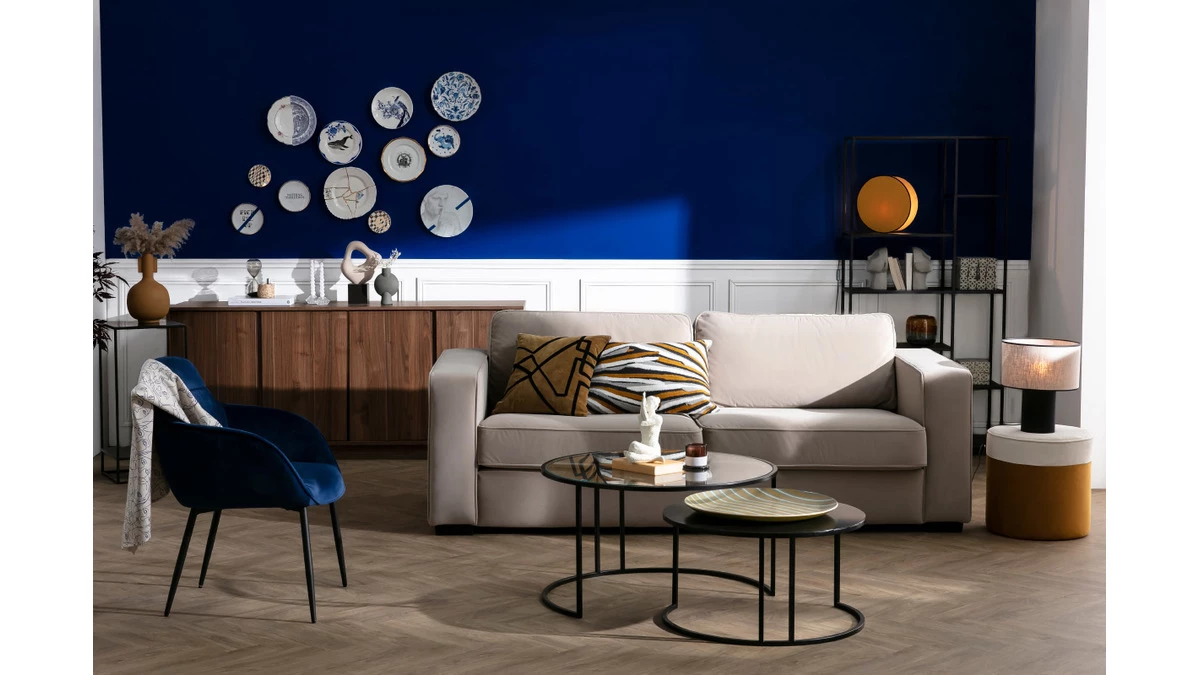 Buffet Vintage Finition Bois Foncé Noyer 4 Portes L180 Cm COMO 10 Buffet Vintage Finition Bois Foncé Noyer 4 Portes L180 Cm COMO – Image 8