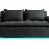 Canapé Connecté 3 Places En Tissu Gris Foncé