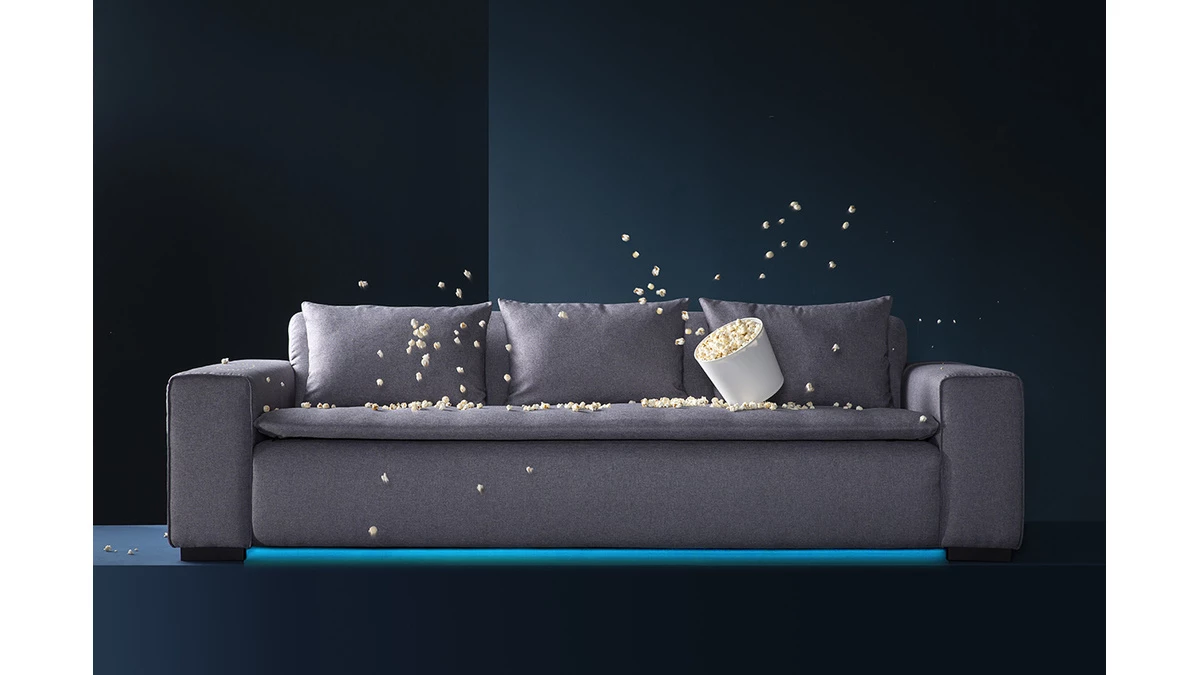 Canapé Connecté 4 Places En Tissu Gris Clair 9 Canapé Connecté 4 Places En Tissu Gris Clair – Image 7