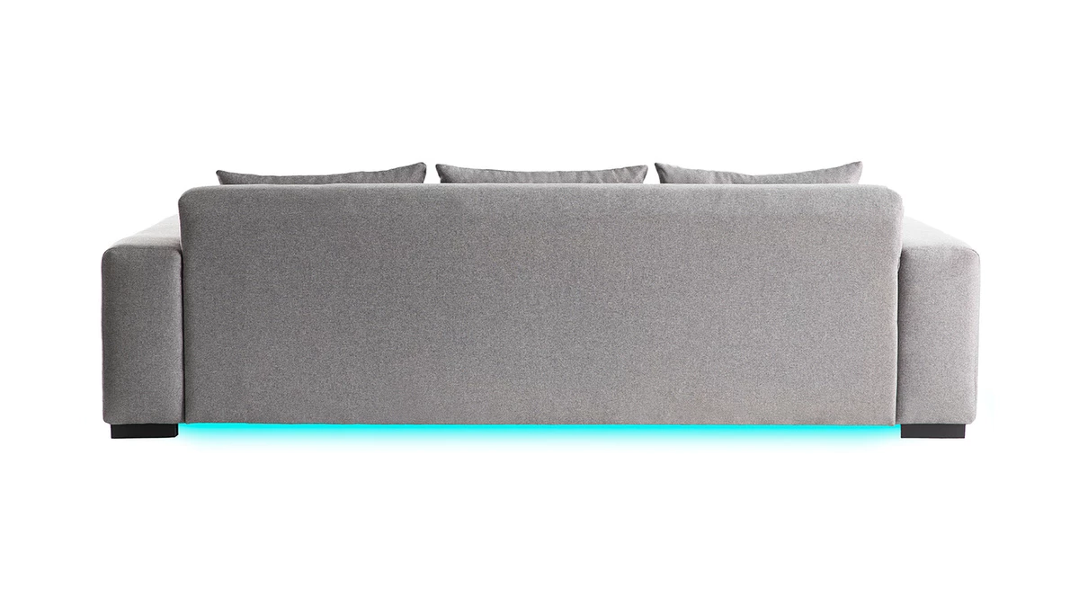 Canapé Connecté 4 Places En Tissu Gris Clair 6 Canapé Connecté 4 Places En Tissu Gris Clair – Image 4