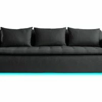 Canapé Connecté 4 Places Tissu Gris Foncé