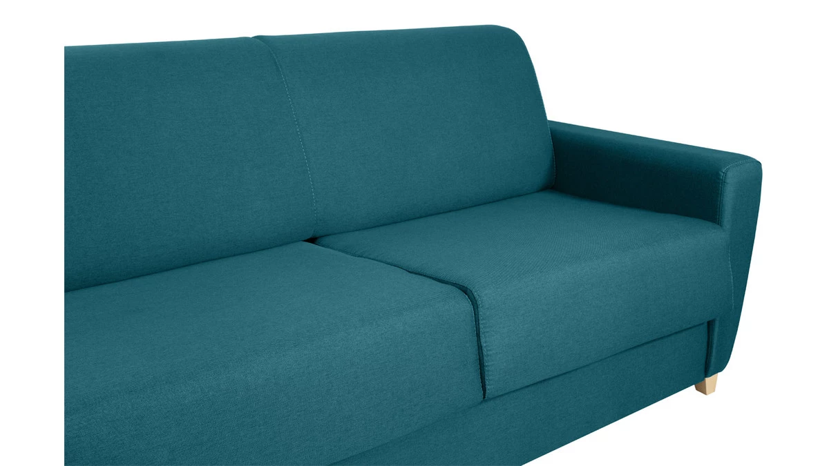 Canapé Convertible 2-3 Places En Tissu Bleu Canard Matelas L120 Cm 12 Cm GRAHAM 8 Canapé Convertible 2-3 Places En Tissu Bleu Canard Matelas L120 Cm 12 Cm GRAHAM – Image 6