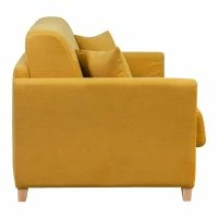 Canapé Convertible 3 Places En Tissu Effet Velours Jaune Moutarde Et Bois Clair Avec Matelas 12 Cm SKANDY -Boutique Miliboo canape convertible 3 places en tissu effet velours jaune moutarde et bois clair avec matelas 12 cm skandy 51768 62349e9eda74a 1200 675