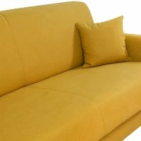 Canapé Convertible 3 Places En Tissu Effet Velours Jaune Moutarde Et Bois Clair Avec Matelas 12 Cm SKANDY -Boutique Miliboo canape convertible 3 places en tissu effet velours jaune moutarde et bois clair avec matelas 12 cm skandy 51768 62349ec81af44 1200 675