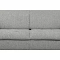 Canapé Convertible 3 Places En Tissu Gris Avec Matelas 12 Cm DOME