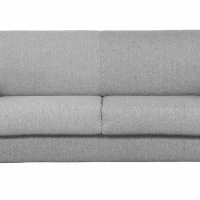 Canapé Convertible 3 Places En Tissu Gris Clair Et Bois Clair Avec Matelas L140 Cm 12 Cm GRAHAM