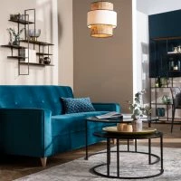 Canapé Convertible 3 Places En Tissu Velours Bleu Paon Et Bois Clair Avec Matelas 9 Cm CIGALE 15 Canapé Convertible 3 Places En Tissu Velours Bleu Paon Et Bois Clair Avec Matelas 9 Cm CIGALE -Boutique Miliboo canape convertible 3 places en tissu velours bleu paon et bois clair avec matelas 9 cm cigale 48402 604f389589558 1200 675