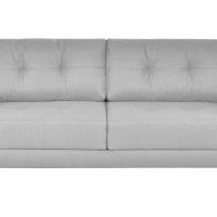 Canapé Convertible Avec Coffre 3 Places En Tissu Gris Clair Et Bois Clair MIRA