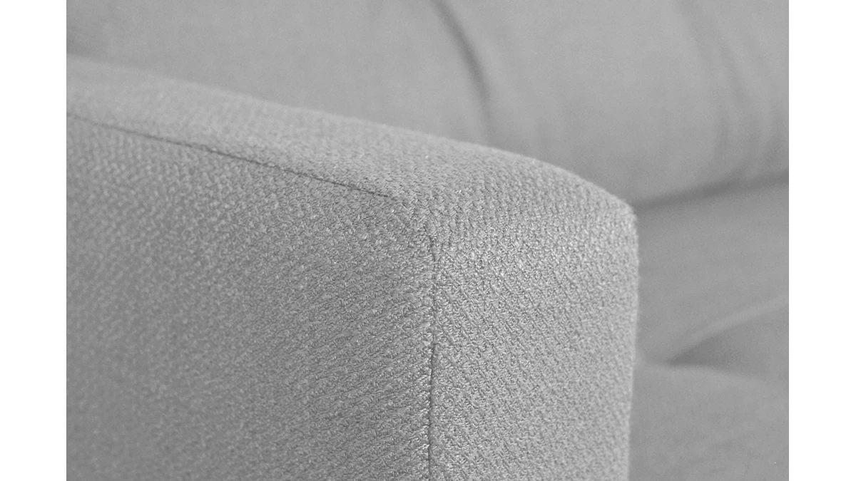 Canapé Convertible Avec Coffre 3 Places En Tissu Gris Clair Et Bois Clair MIRA 8 Canapé Convertible Avec Coffre 3 Places En Tissu Gris Clair Et Bois Clair MIRA – Image 6