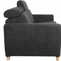 Canapé Convertible Avec Têtières Ajustables 3 Places En Tissu Effet Velours Gris Anthracite Et Bois Clair Avec Matelas 13 Cm GOYA -Boutique Miliboo canape convertible avec tetieres ajustables 3 places en tissu effet velours gris anthracite et bois clair avec matelas 13 cm goya 49553 6052432050dd8 1200 675