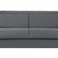 Canapé Convertible Avec Têtières Ajustables 3 Places En Tissu Gris Anthracite Avec Matelas 18 Cm NORO