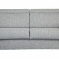 Canapé Convertible Avec Têtières Ajustables 3 Places En Tissu Gris Clair Avec Matelas 18 Cm NORO