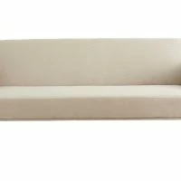 Canapé Convertible Scandinave 3 Places En Tissu Beige Et Bois Clair JAGGER