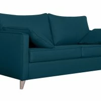 Boutique Miliboo -Boutique Miliboo canape convertible scandinave 3 places en tissu bleu canard et bois clair avec matelas 10 cm papel 47211 5daee221f411b 1200 675